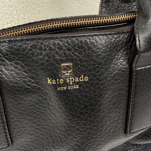 Kate Spade Southport Avenue Lydia Satchel Black Leather Dual Handles Handbag - Picture 9 of 14